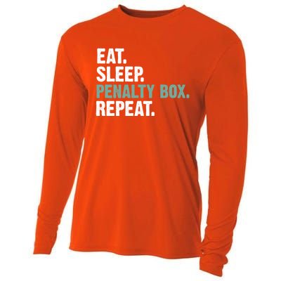 Eat Sleep Penalty Box Repeat Ice Hockey Funny Gift Cooling Performance Long Sleeve Crew