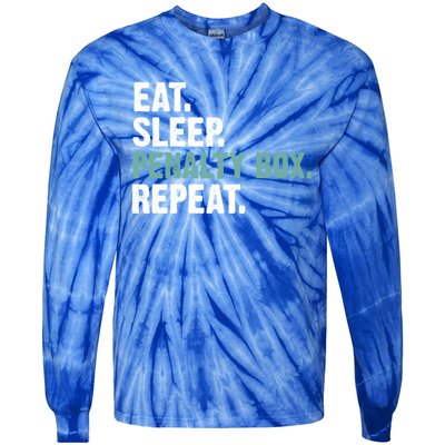 Eat Sleep Penalty Box Repeat Ice Hockey Funny Gift Tie-Dye Long Sleeve Shirt