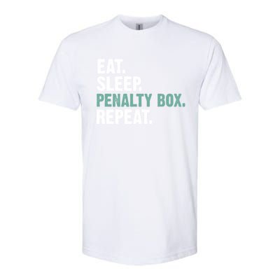 Eat Sleep Penalty Box Repeat Ice Hockey Funny Gift Softstyle CVC T-Shirt