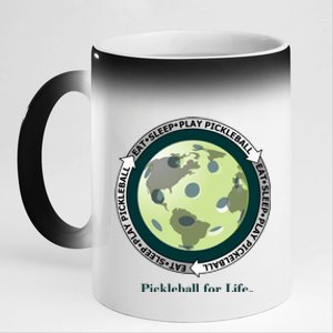 Eat Sleep Play Pickleball Mug 11oz Black Color Changing Mug