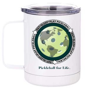 Eat Sleep Play Pickleball Mug 12 oz Stainless Steel Tumbler Cup