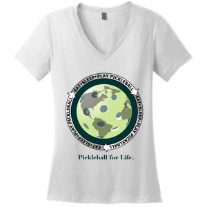 Eat Sleep Play Pickleball Mug Women's V-Neck T-Shirt