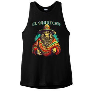 El Squatcho Poncho – Western Bigfoot Funny Sasquatch Ladies PosiCharge Tri-Blend Wicking Tank