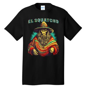 El Squatcho Poncho – Western Bigfoot Funny Sasquatch Tall T-Shirt