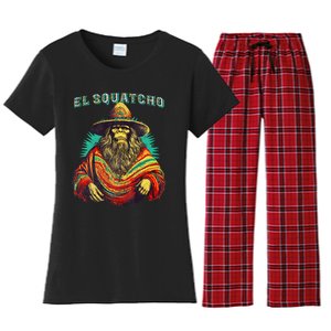 El Squatcho Poncho – Western Bigfoot Funny Sasquatch Women's Flannel Pajama Set