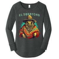 El Squatcho Poncho – Western Bigfoot Funny Sasquatch Women's Perfect Tri Tunic Long Sleeve Shirt