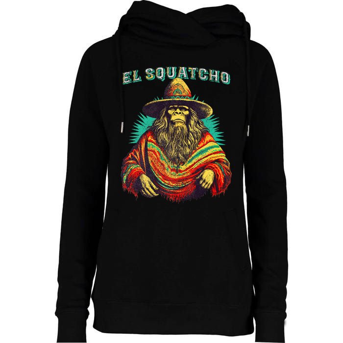 El Squatcho Poncho – Western Bigfoot Funny Sasquatch Womens Funnel Neck Pullover Hood