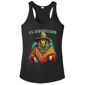 El Squatcho Poncho – Western Bigfoot Funny Sasquatch Ladies PosiCharge Competitor Racerback Tank