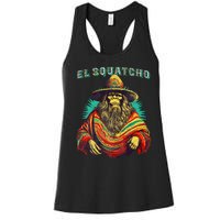 El Squatcho Poncho – Western Bigfoot Funny Sasquatch Women's Racerback Tank