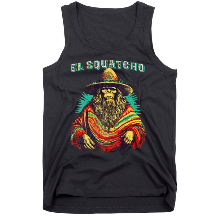 El Squatcho Poncho – Western Bigfoot Funny Sasquatch Tank Top