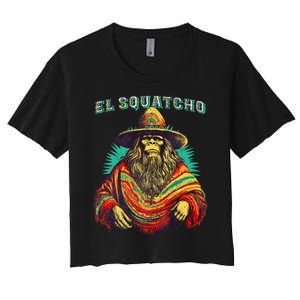 El Squatcho Poncho – Western Bigfoot Funny Sasquatch Women's Crop Top Tee