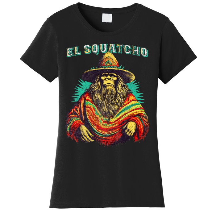 El Squatcho Poncho – Western Bigfoot Funny Sasquatch Women's T-Shirt