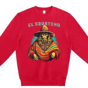 El Squatcho Poncho – Western Bigfoot Funny Sasquatch Premium Crewneck Sweatshirt