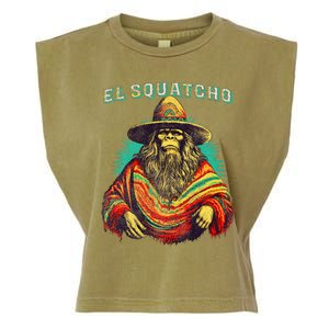 El Squatcho Poncho – Western Bigfoot Funny Sasquatch Garment-Dyed Women's Muscle Tee