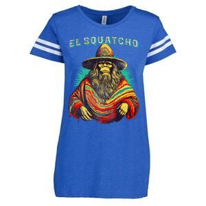 El Squatcho Poncho – Western Bigfoot Funny Sasquatch Enza Ladies Jersey Football T-Shirt