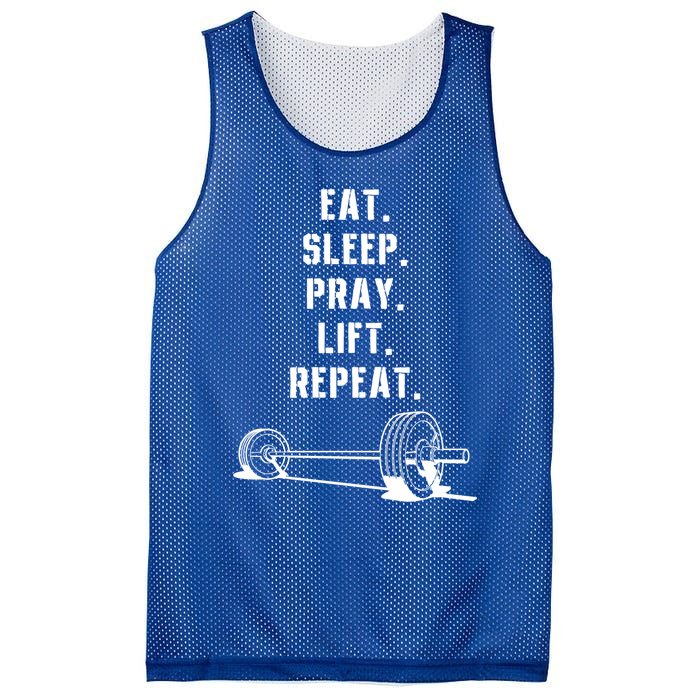 Eat Sleep Pray Lift Repeat Christian Athlete Workout Gym Meaningful Gift Mesh Reversible Basketball Jersey Tank