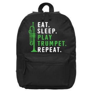 Eat Sleep Play Trumpet Repeat Trumpeter Trumpet Player 16 in Basic Backpack