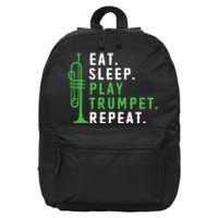 Eat Sleep Play Trumpet Repeat Trumpeter Trumpet Player 16 in Basic Backpack