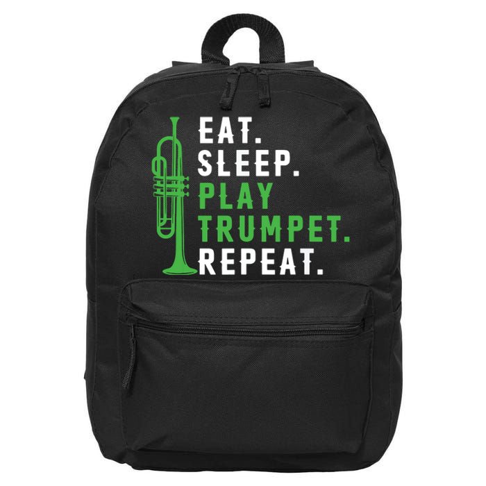 Eat Sleep Play Trumpet Repeat Trumpeter Trumpet Player 16 in Basic Backpack