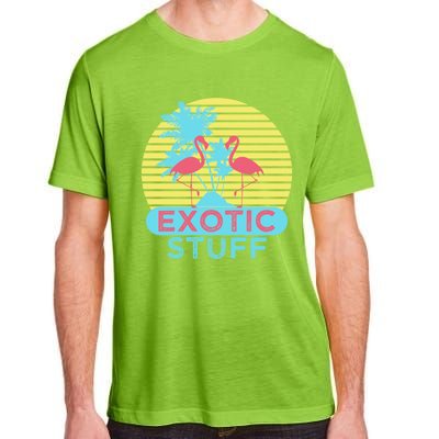 Exotic Stuff Pink Flamingo Summer Vacation Vibes Vacay Mode Funny Gift Adult ChromaSoft Performance T-Shirt