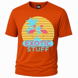 Exotic Stuff Pink Flamingo Summer Vacation Vibes Vacay Mode Funny Gift Cooling Performance Crew T-Shirt