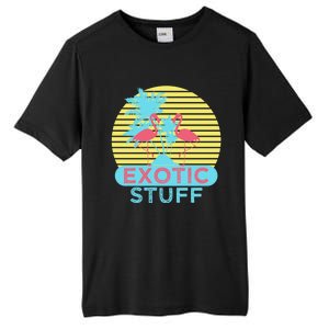 Exotic Stuff Pink Flamingo Summer Vacation Vibes Vacay Mode Funny Gift Tall Fusion ChromaSoft Performance T-Shirt