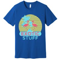 Exotic Stuff Pink Flamingo Summer Vacation Vibes Vacay Mode Funny Gift Premium T-Shirt