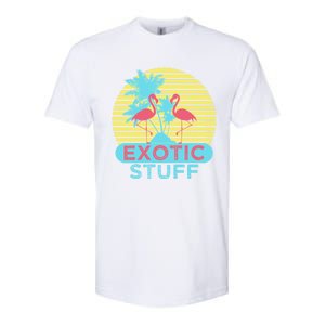 Exotic Stuff Pink Flamingo Summer Vacation Vibes Vacay Mode Funny Gift Softstyle CVC T-Shirt