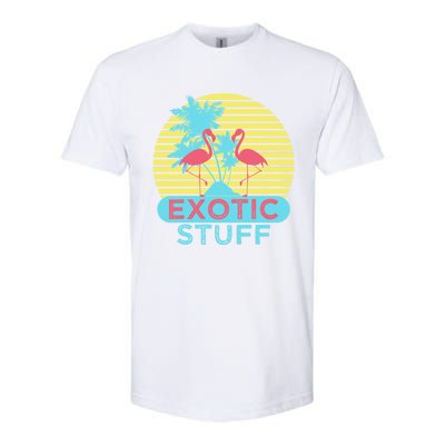 Exotic Stuff Pink Flamingo Summer Vacation Vibes Vacay Mode Funny Gift Softstyle® CVC T-Shirt