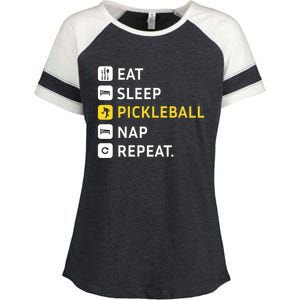 Eat Sleep Pickleball Nap Repeat (Meaningful Gift) Enza Ladies Jersey Colorblock Tee