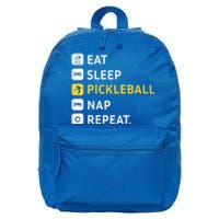 Eat Sleep Pickleball Nap Repeat (Meaningful Gift) 16 in Basic Backpack