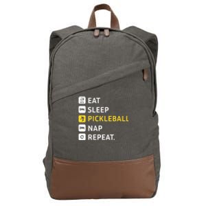 Eat Sleep Pickleball Nap Repeat (Meaningful Gift) Cotton Canvas Backpack