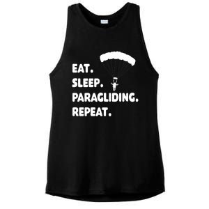 Eat Sleep Paragliding Repeat Vacation Flying Travel Love Gift Ladies PosiCharge Tri-Blend Wicking Tank