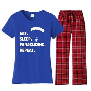 Eat Sleep Paragliding Repeat Vacation Flying Travel Love Gift Women's Flannel Pajama Set