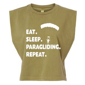 Eat Sleep Paragliding Repeat Vacation Flying Travel Love Gift Garment-Dyed Women's Muscle Tee