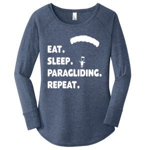 Eat Sleep Paragliding Repeat Vacation Flying Travel Love Gift Women's Perfect Tri Tunic Long Sleeve Shirt