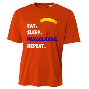 Eat Sleep Paragliding Repeat Vacation Flying Travel Love Gift Cooling Performance Crew T-Shirt