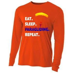 Eat Sleep Paragliding Repeat Vacation Flying Travel Love Gift Cooling Performance Long Sleeve Crew