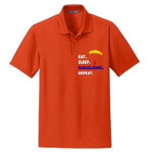 Eat Sleep Paragliding Repeat Vacation Flying Travel Love Gift Dry Zone Grid Polo