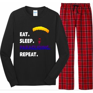 Eat Sleep Paragliding Repeat Vacation Flying Travel Love Gift Long Sleeve Pajama Set