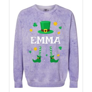 Emma Saint Patrick's Day Leprechaun Costume Emma Colorblast Crewneck Sweatshirt