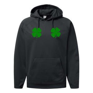 EverThreads Saint Patrick's Day FourLeaf Clover Performance Fleece Hoodie