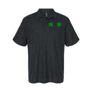 EverThreads Saint Patrick's Day FourLeaf Clover Softstyle Adult Sport Polo