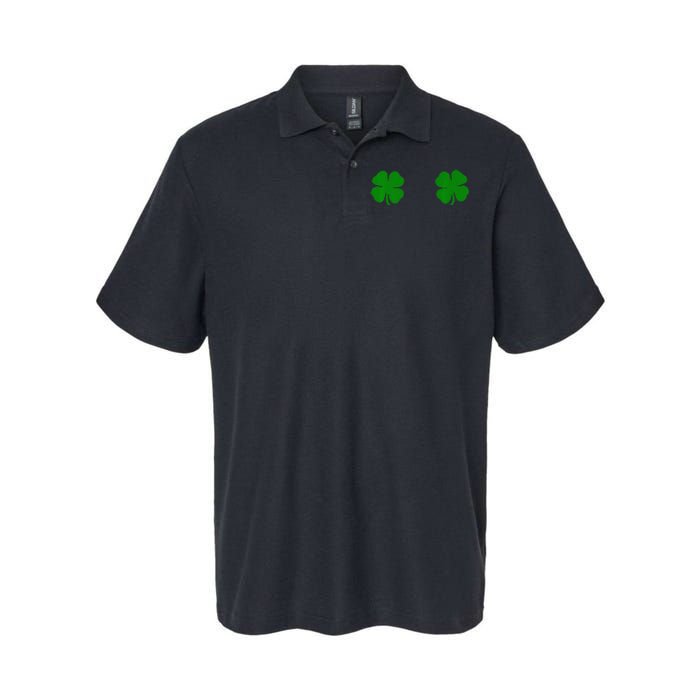 EverThreads Saint Patrick's Day FourLeaf Clover Softstyle Adult Sport Polo