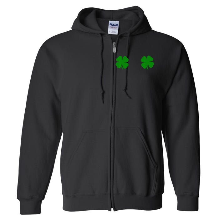 EverThreads Saint Patrick's Day FourLeaf Clover Full Zip Hoodie