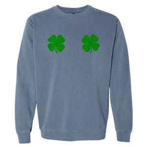 EverThreads Saint Patrick's Day FourLeaf Clover Garment-Dyed Sweatshirt