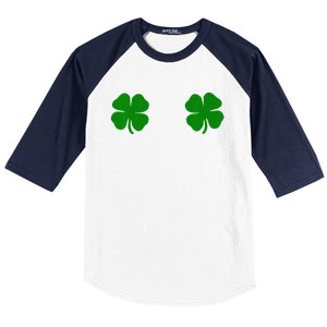 EverThreads Saint Patrick's Day FourLeaf Clover Baseball Sleeve Shirt