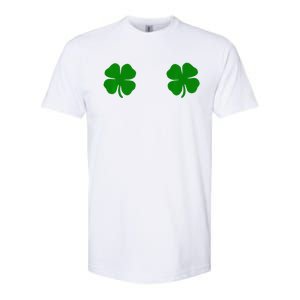 EverThreads Saint Patrick's Day FourLeaf Clover Softstyle CVC T-Shirt