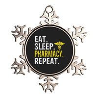 Eat Sleep Pharmacy Repeat Pharmacist Gift Metallic Star Ornament