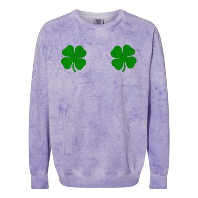 EverThreads Saint Patrick's Day FourLeaf Clover Colorblast Crewneck Sweatshirt